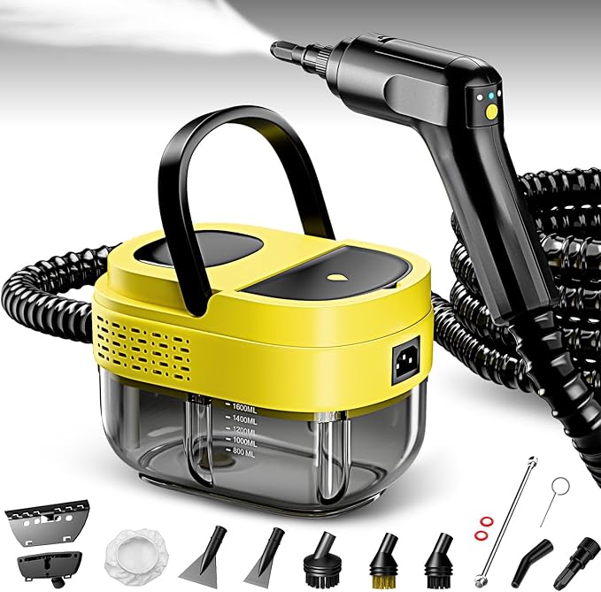 Steam Cleaner,15s Heat-Up,1.6L Tank,3-Level
